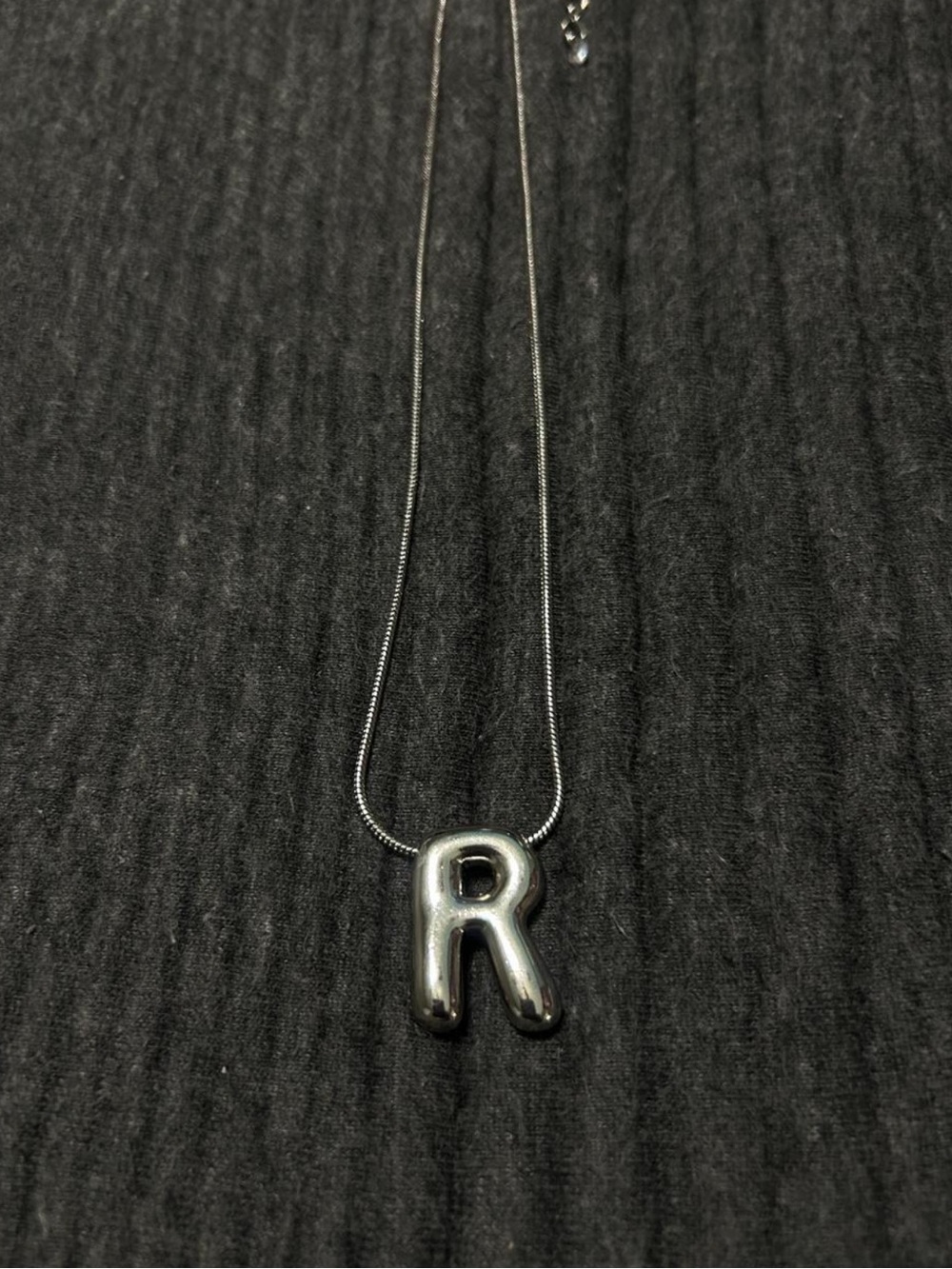 T.J.Maxx Silver 'R' Initial Pendant Necklace